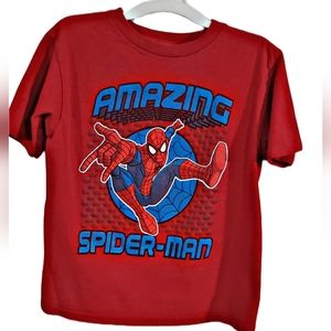 Marvel Comics Boys Red Amazing Spiderman T-Shirt Size 5